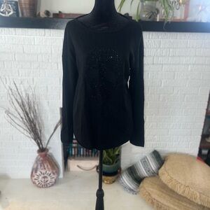 Philosophy Black Long Sleeve Skull Hoodie Sweatshirt